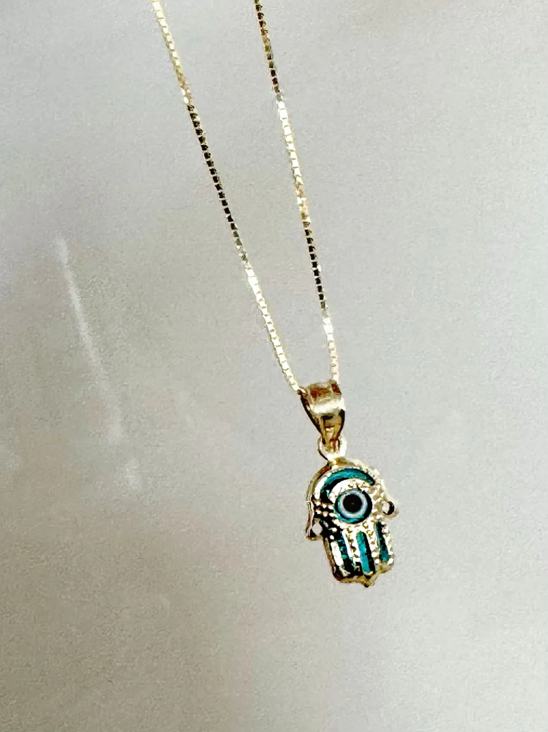 14K & CRYSTAL PETITE HAMSA - Image 3