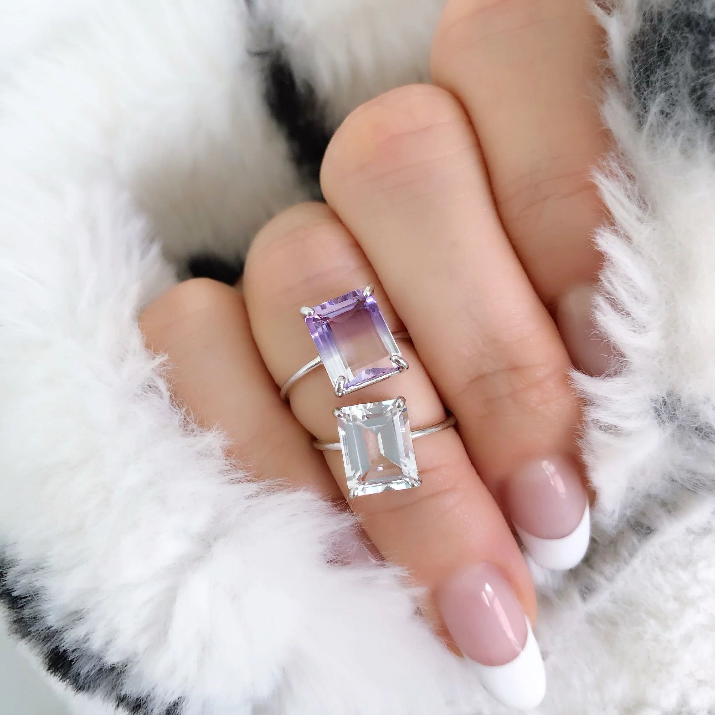 14K GEMSTONE DREAM RING (EMERALD SHAPE) - Image 4