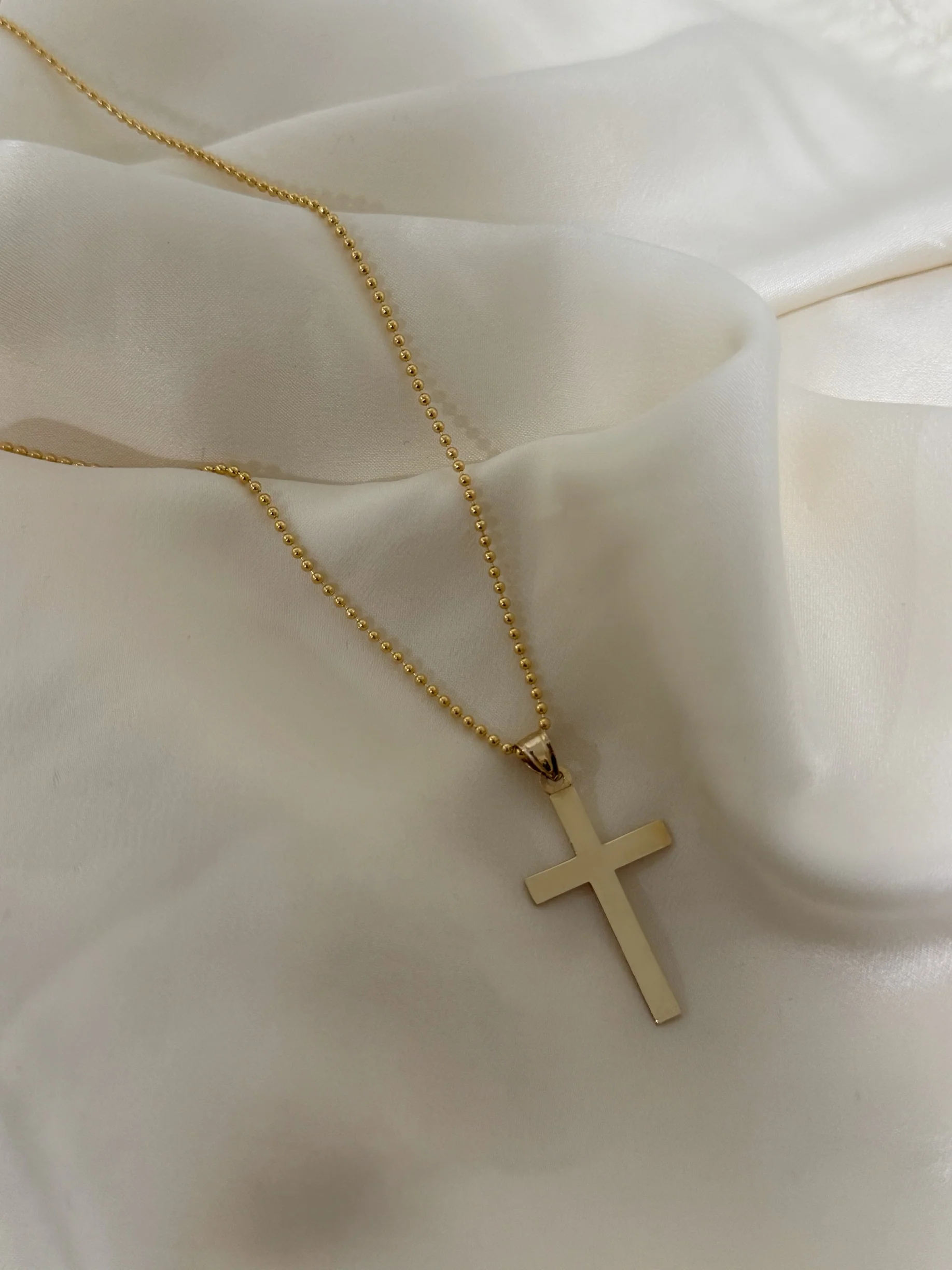 14K VINTAGE GLOSSY CROSS - Image 2
