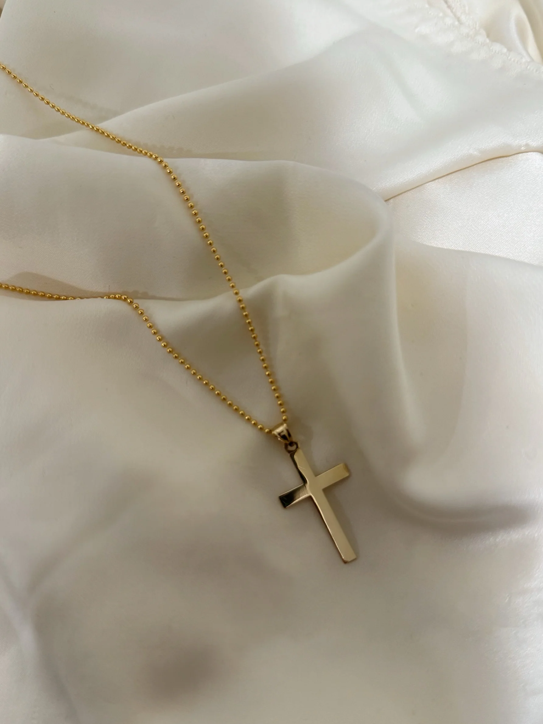 14K VINTAGE GLOSSY CROSS - Image 4