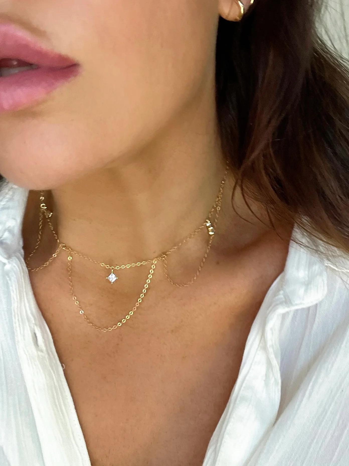 CHANDELIER NECKLACE (14K GOLD FILLED) - Image 2