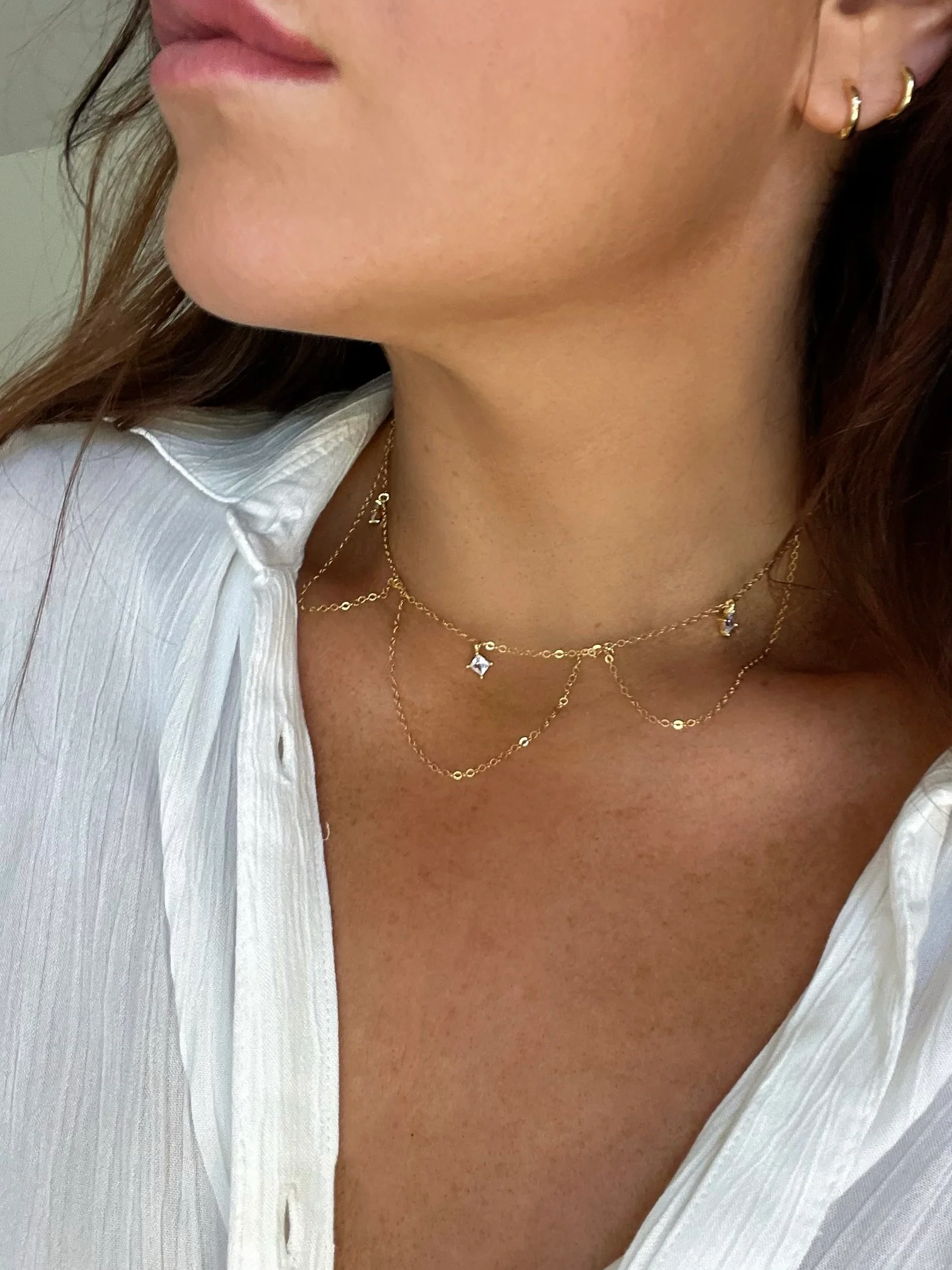 CHANDELIER NECKLACE (14K GOLD FILLED) - Image 3