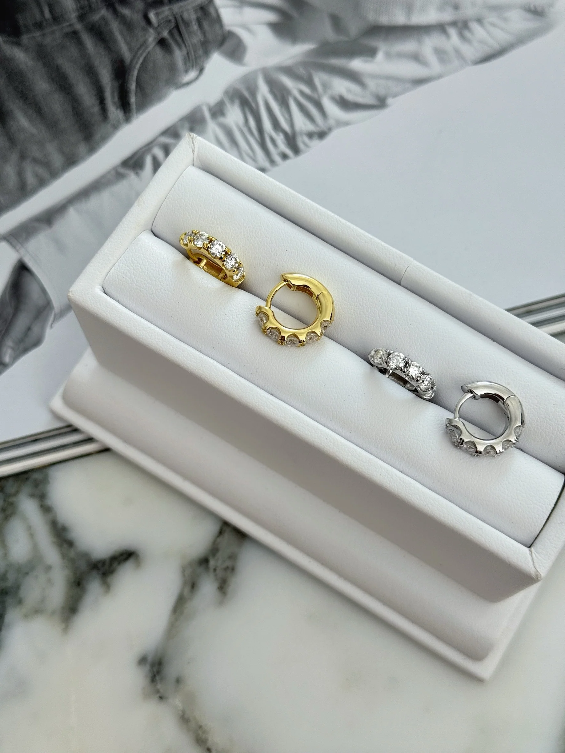 CHEEKY MOISSANITE HOOPS (925 STERLING SILVER)