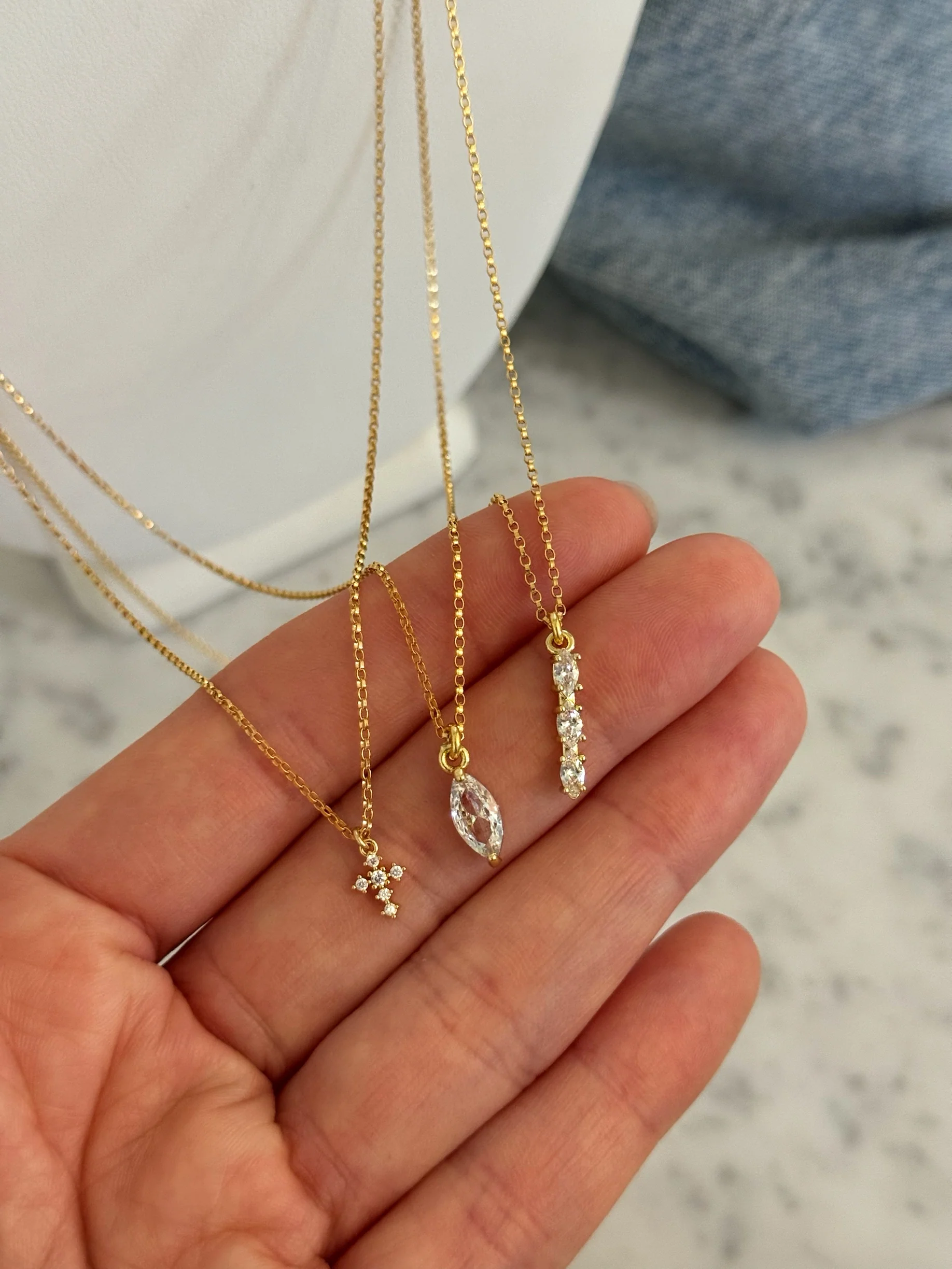 CRYSTAL FLOSS NECKLACES (14K GOLD FILLED) - Image 3