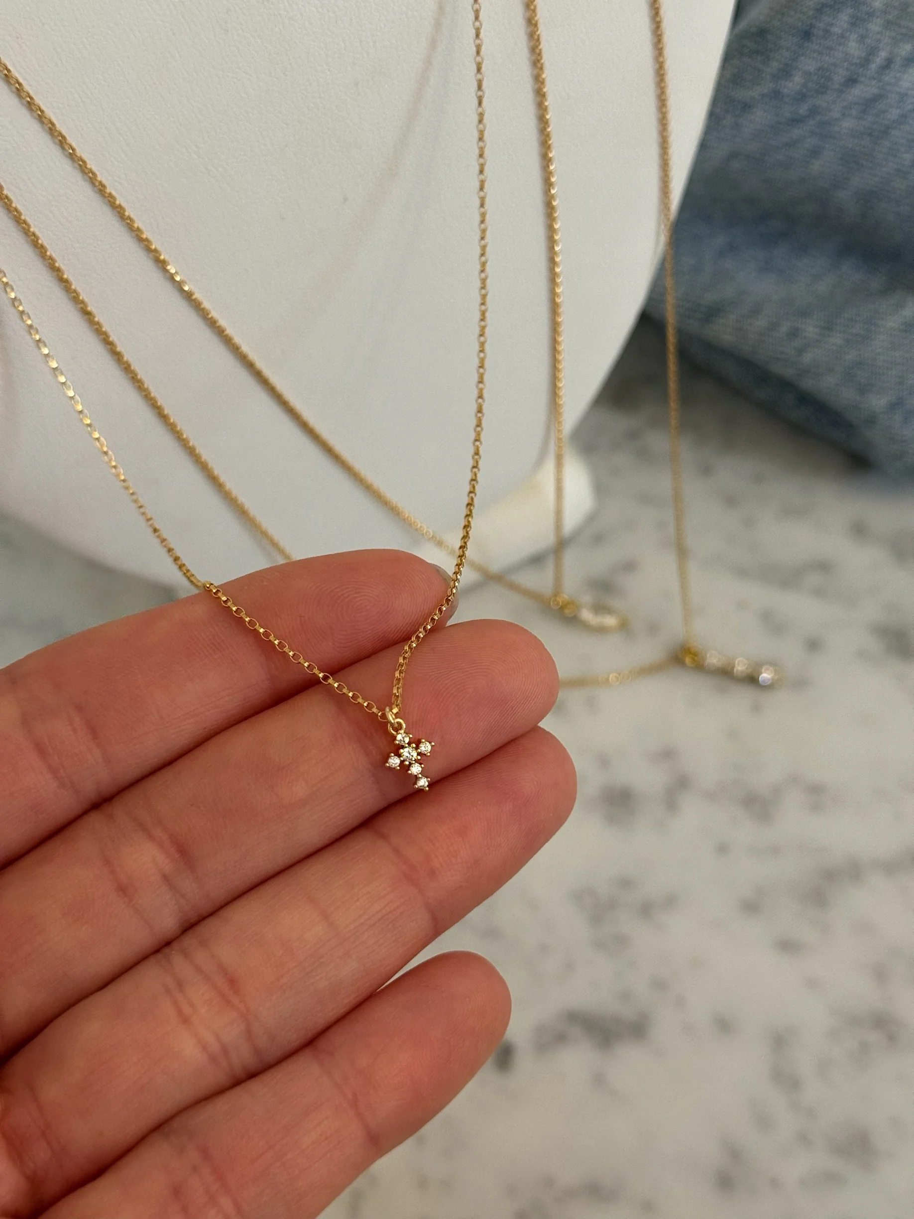 CRYSTAL FLOSS NECKLACES (14K GOLD FILLED) - Image 7