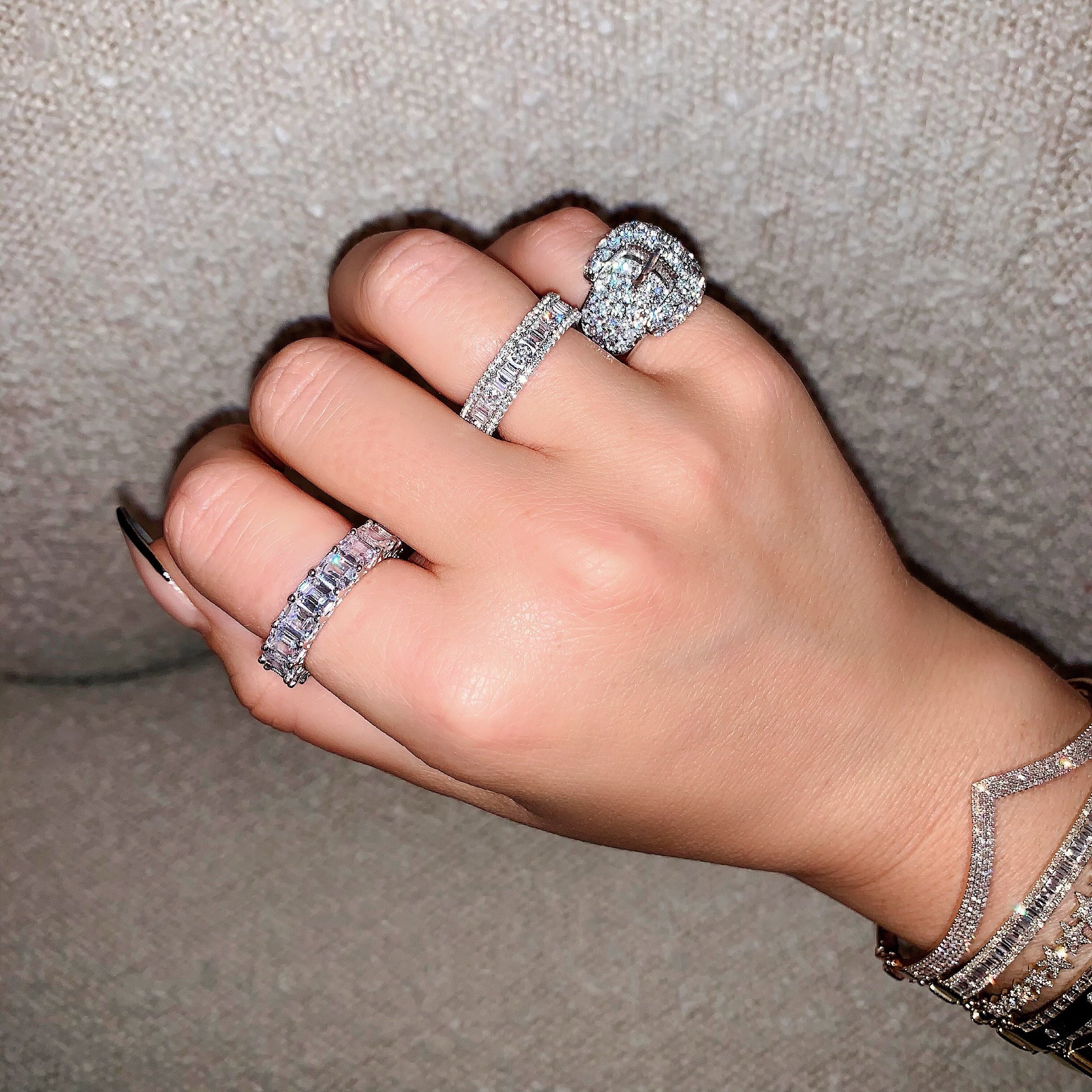 GLITTER BELT RING (925 STERLING SILVER) - Image 3