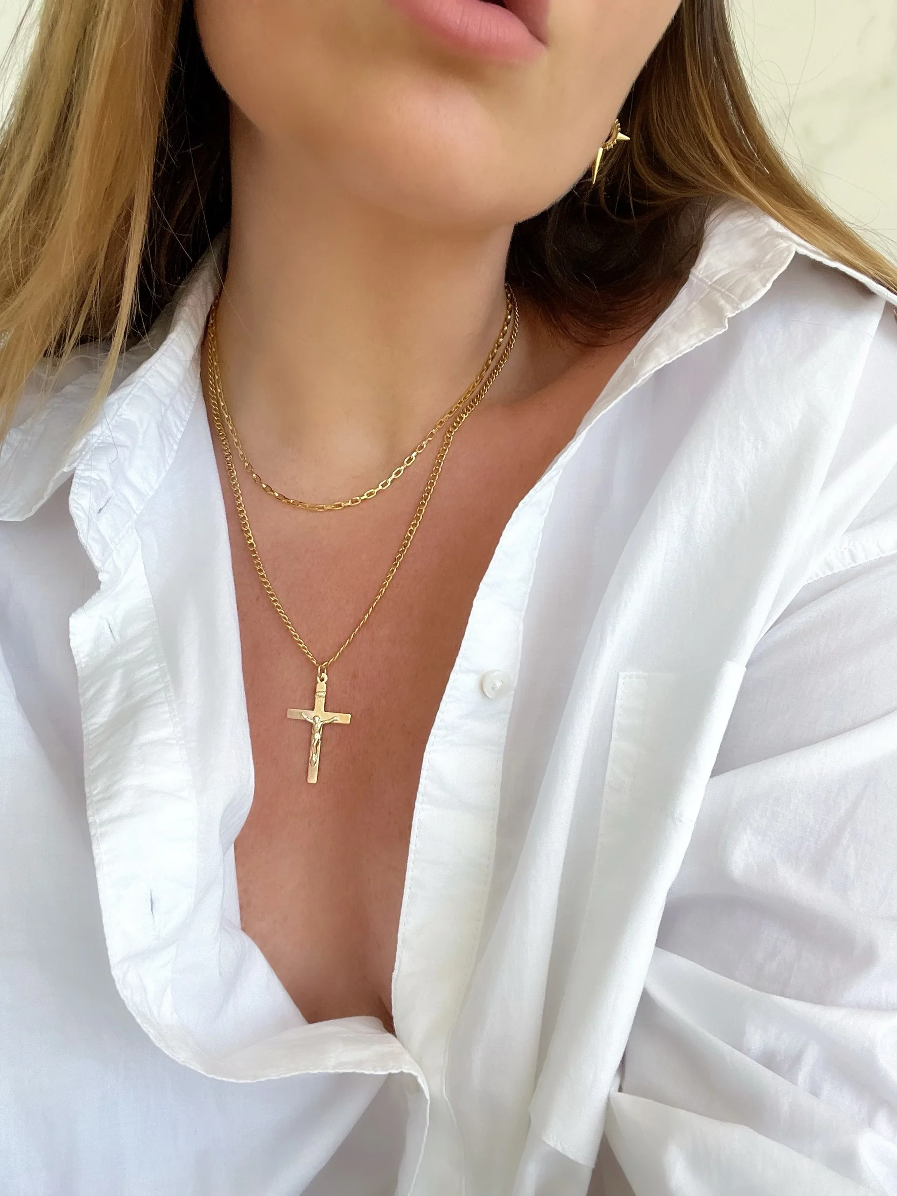 LUXE BOYFRIEND CROSS (14K GOLD FILLED OR 925 STERLING SILVER) - Image 2