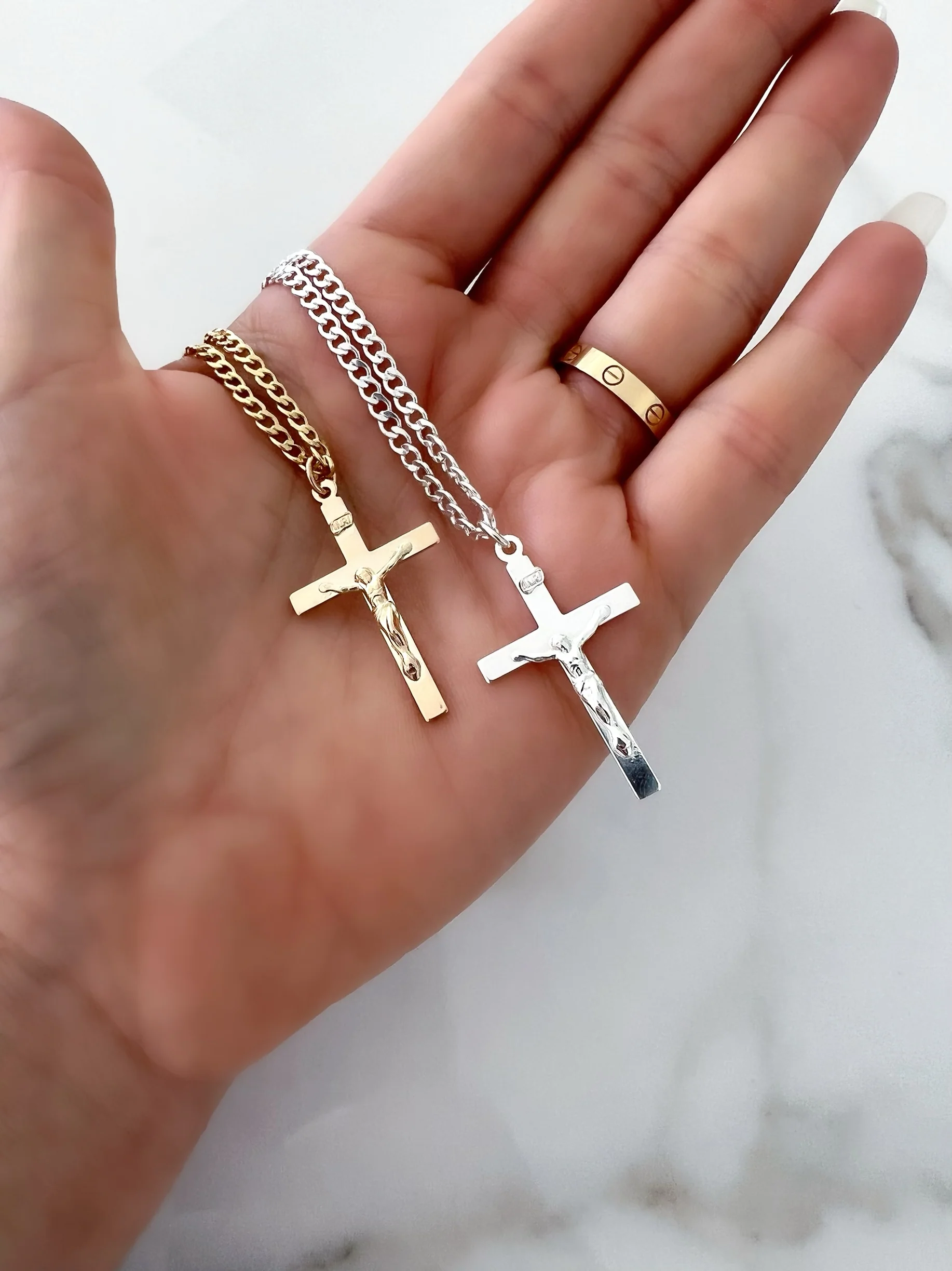 LUXE BOYFRIEND CROSS (14K GOLD FILLED OR 925 STERLING SILVER) - Image 4