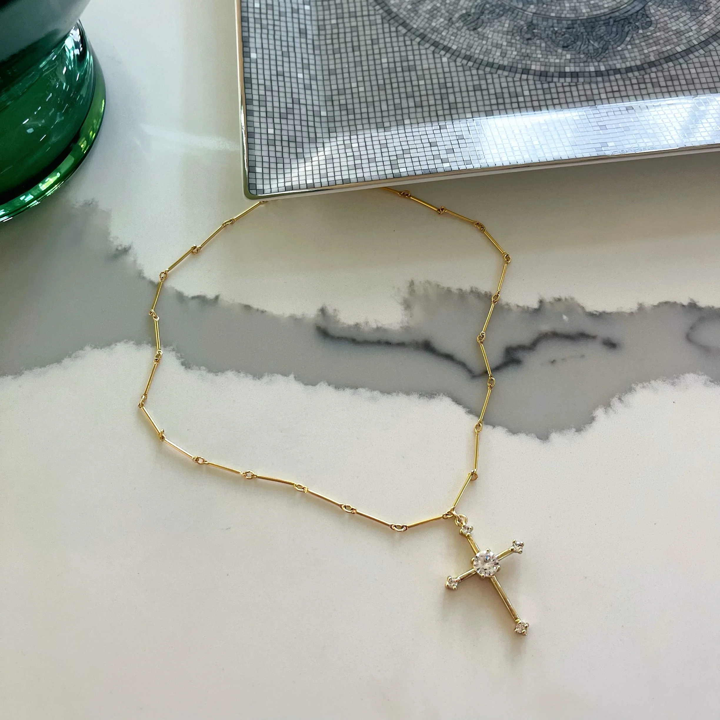 MADONNA BAR CROSS (14K GOLD FILLED) - Image 6