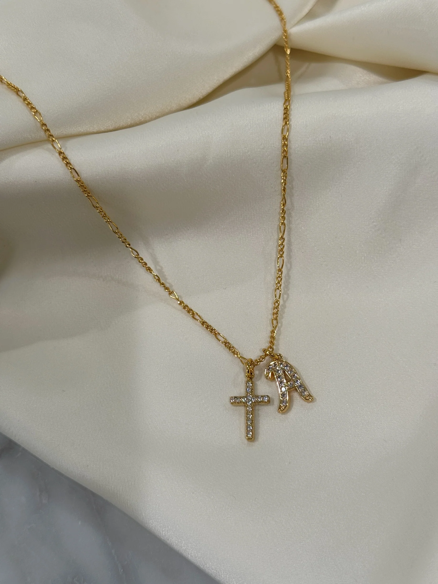PAVÉ LEGACY CHARM NECKLACE (14K GOLD FILLED) - Image 4