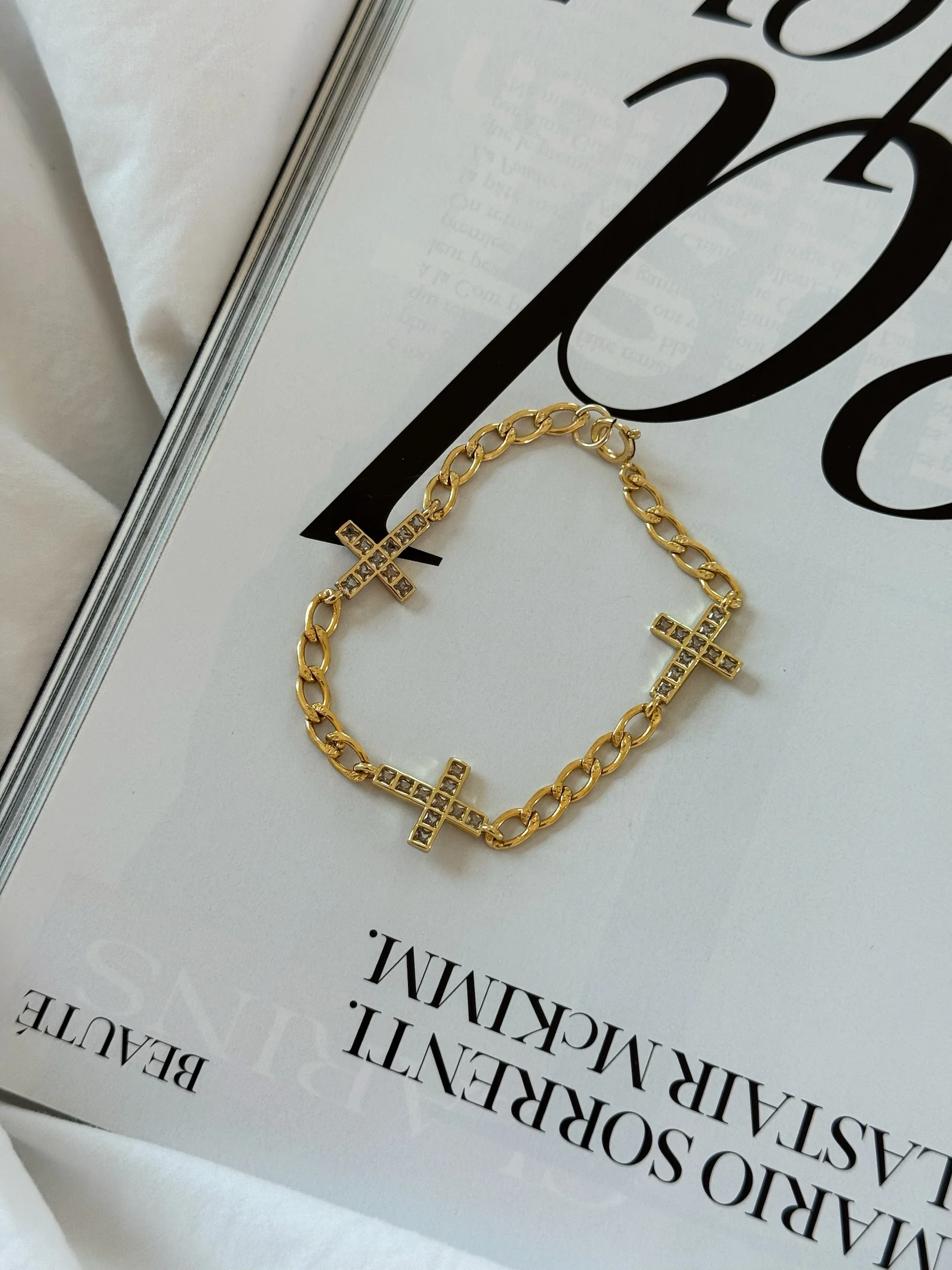 PAPI CROSS BRACELET (14K GOLD FILLED)