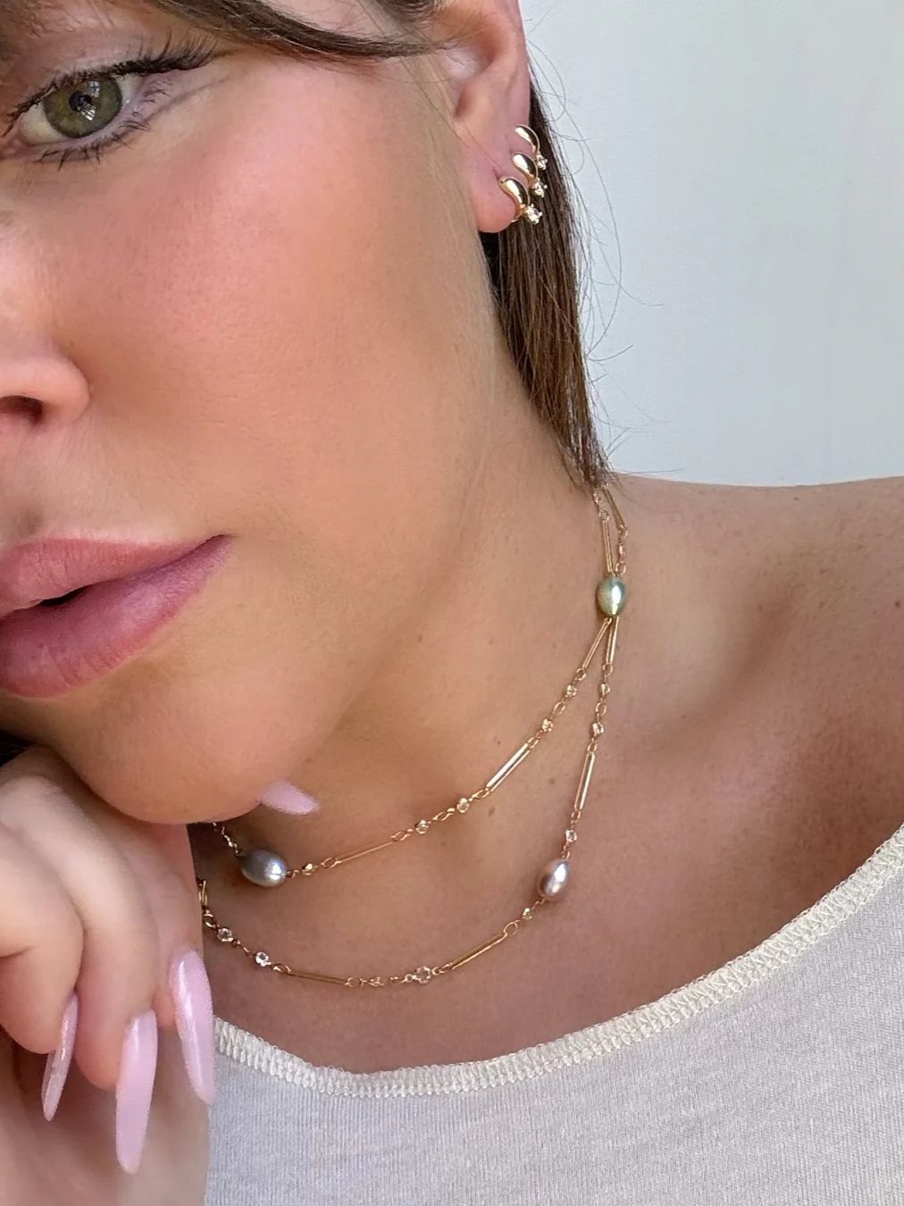 STACKING CRYSTAL DROP HOOPS - Image 2
