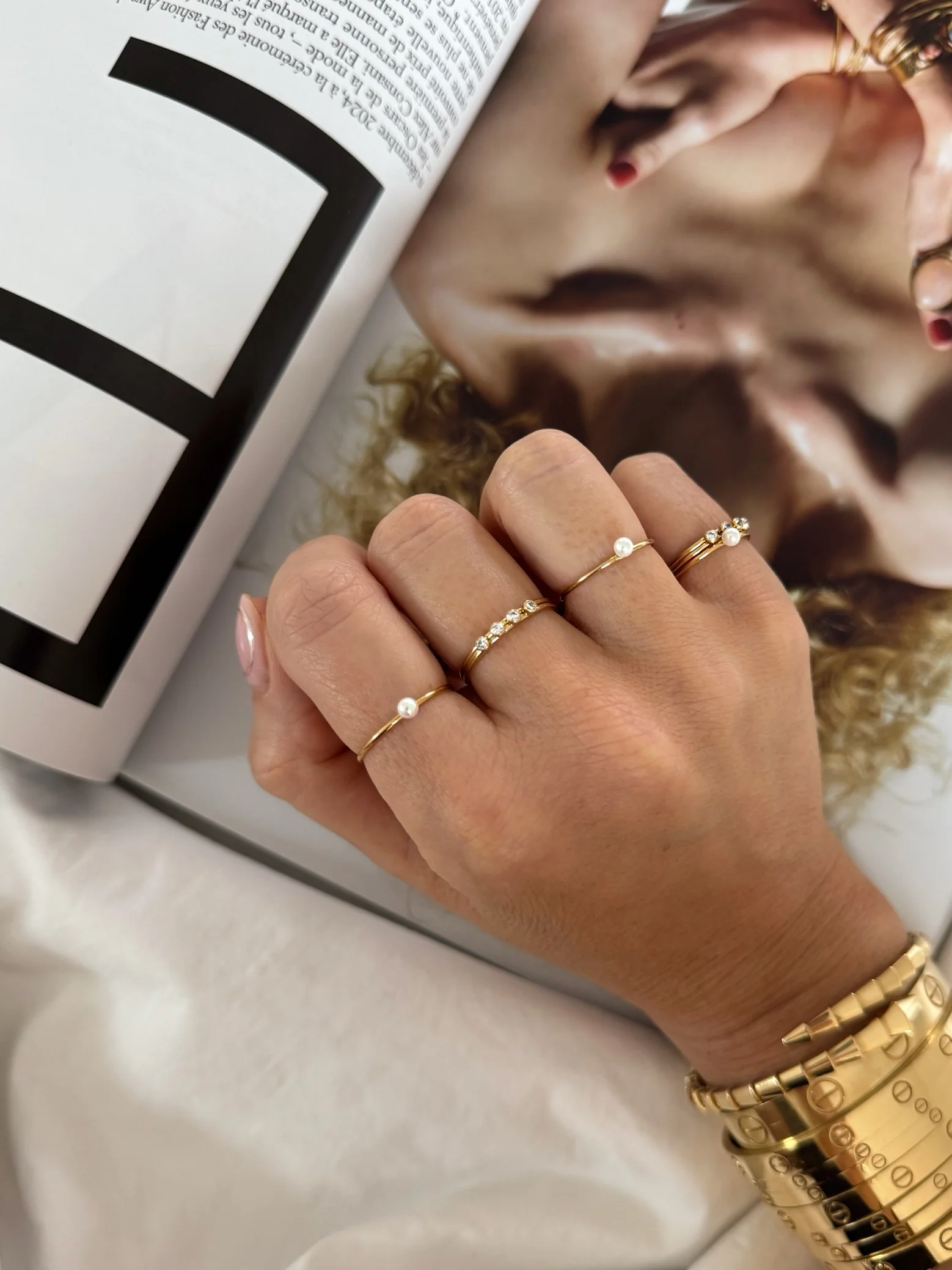 STACKING MINI GEM RINGS (14K GOLD FILLED)