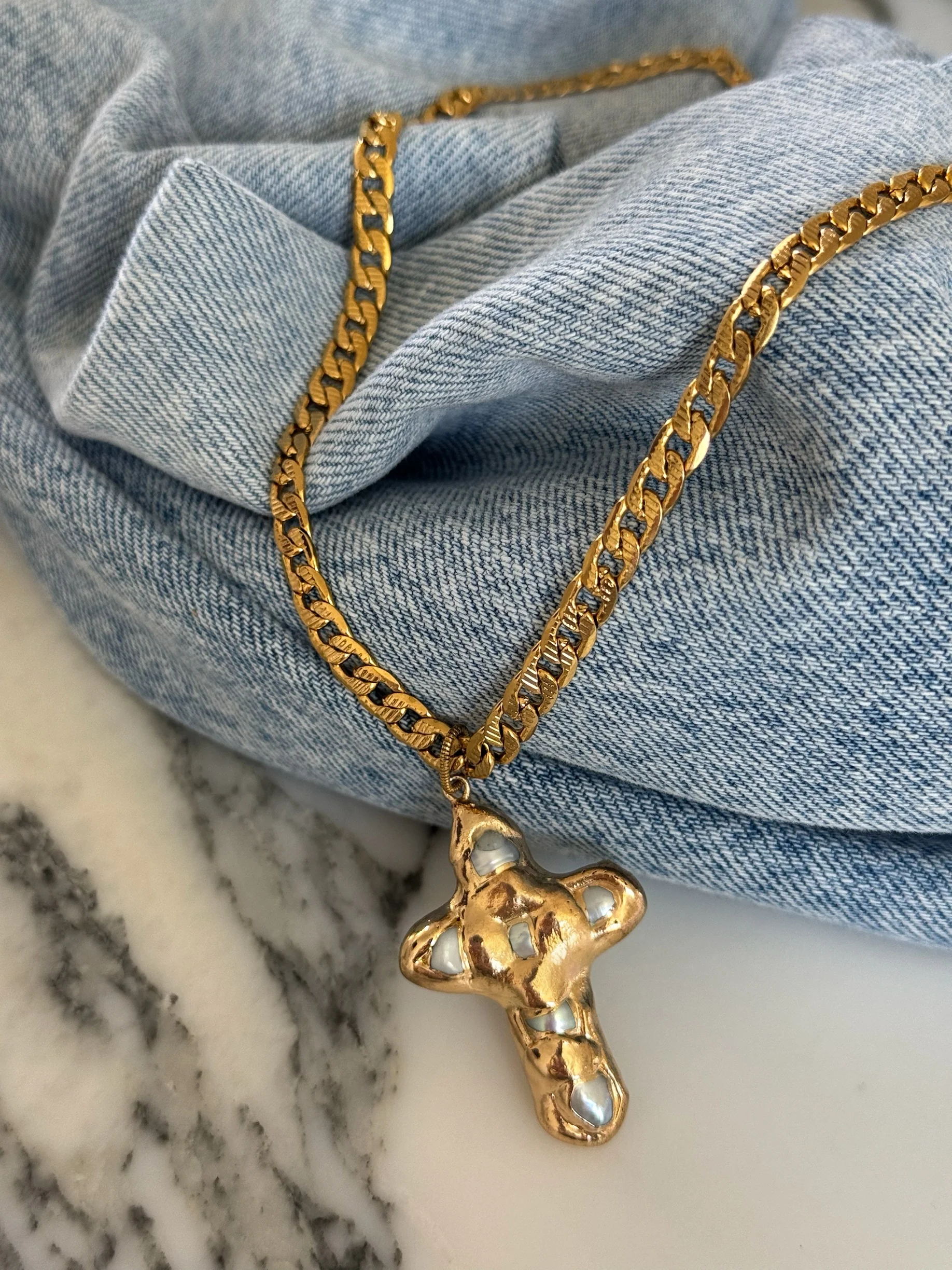 SUPERNATURALLE PEARL CROSS