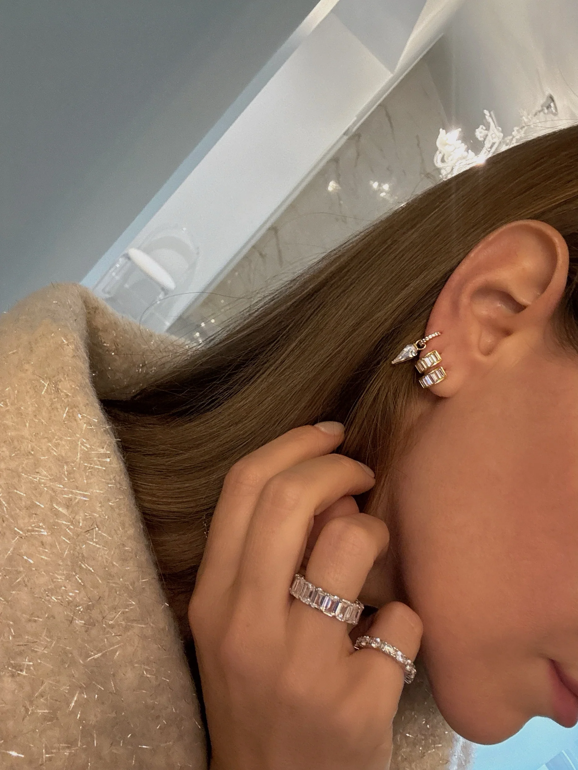 THE PERFECT BAGUETTE HOOPS (925 STERLING SILVER)