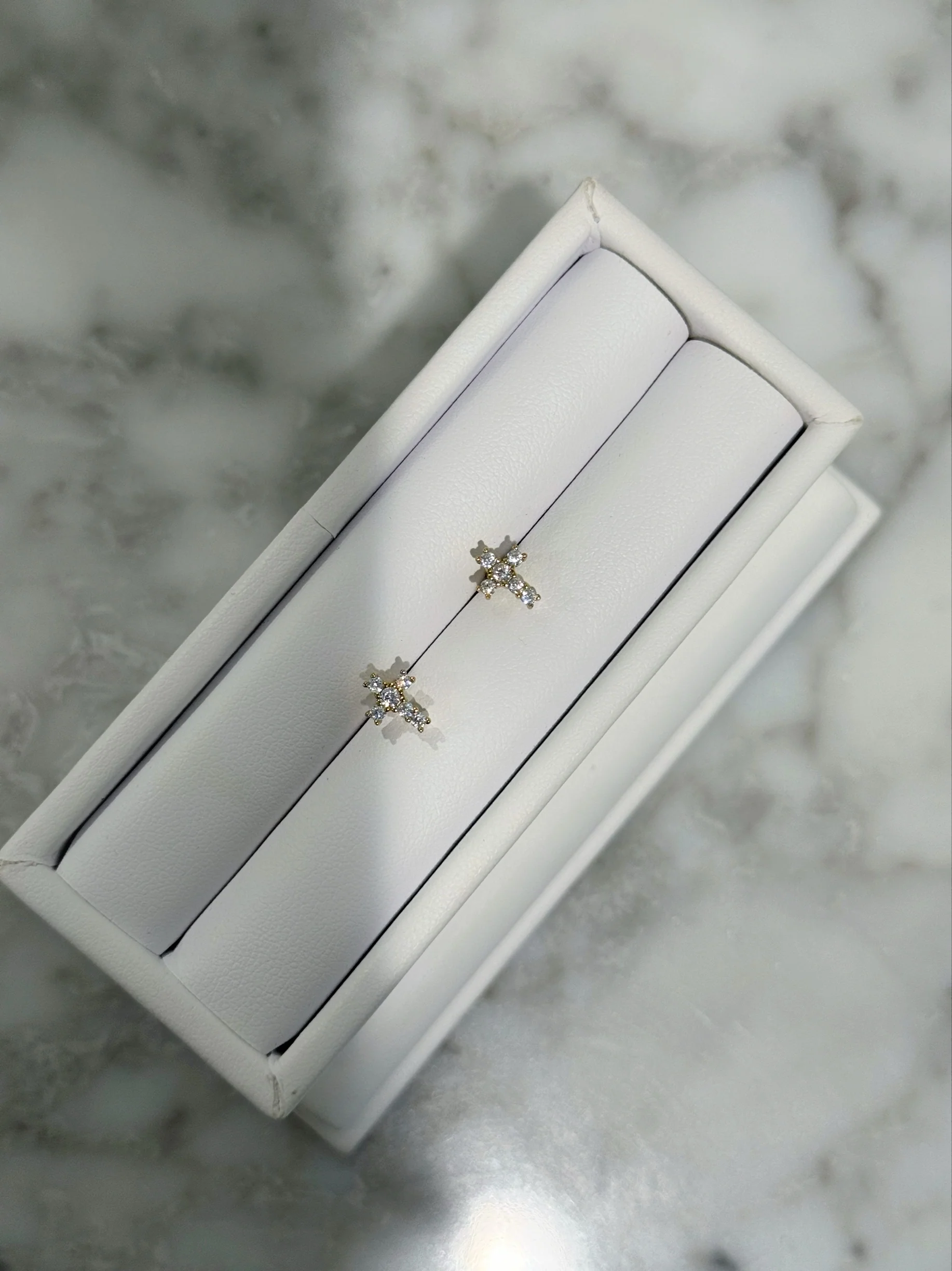 TWINKLE CROSS STUDS (925 STERLING SILVER) - Image 2