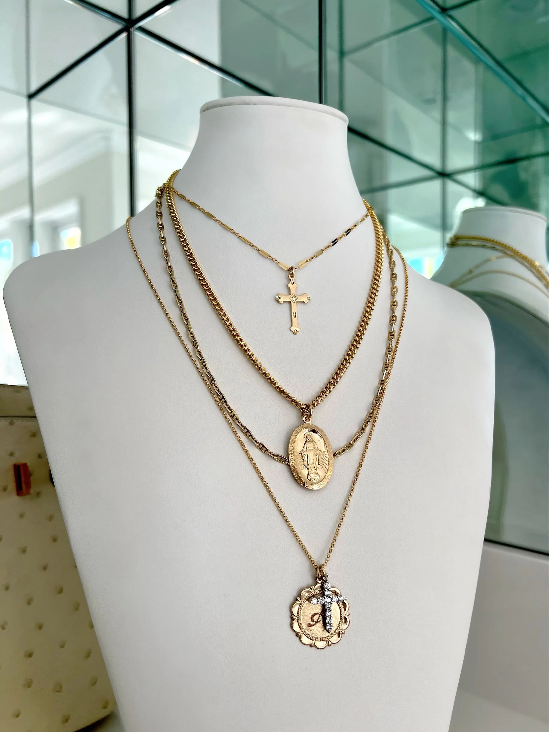 VANITY FRAME CHARM NECKLACE (14K GOLD FILLED OR 925 STERLING SILVER) - Image 5